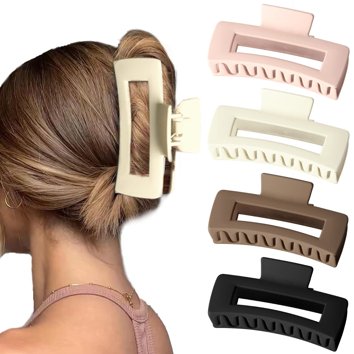 Pinces Bmobuo extra-large 5 pouces, finition mate, prise sûre pour cheveux épais