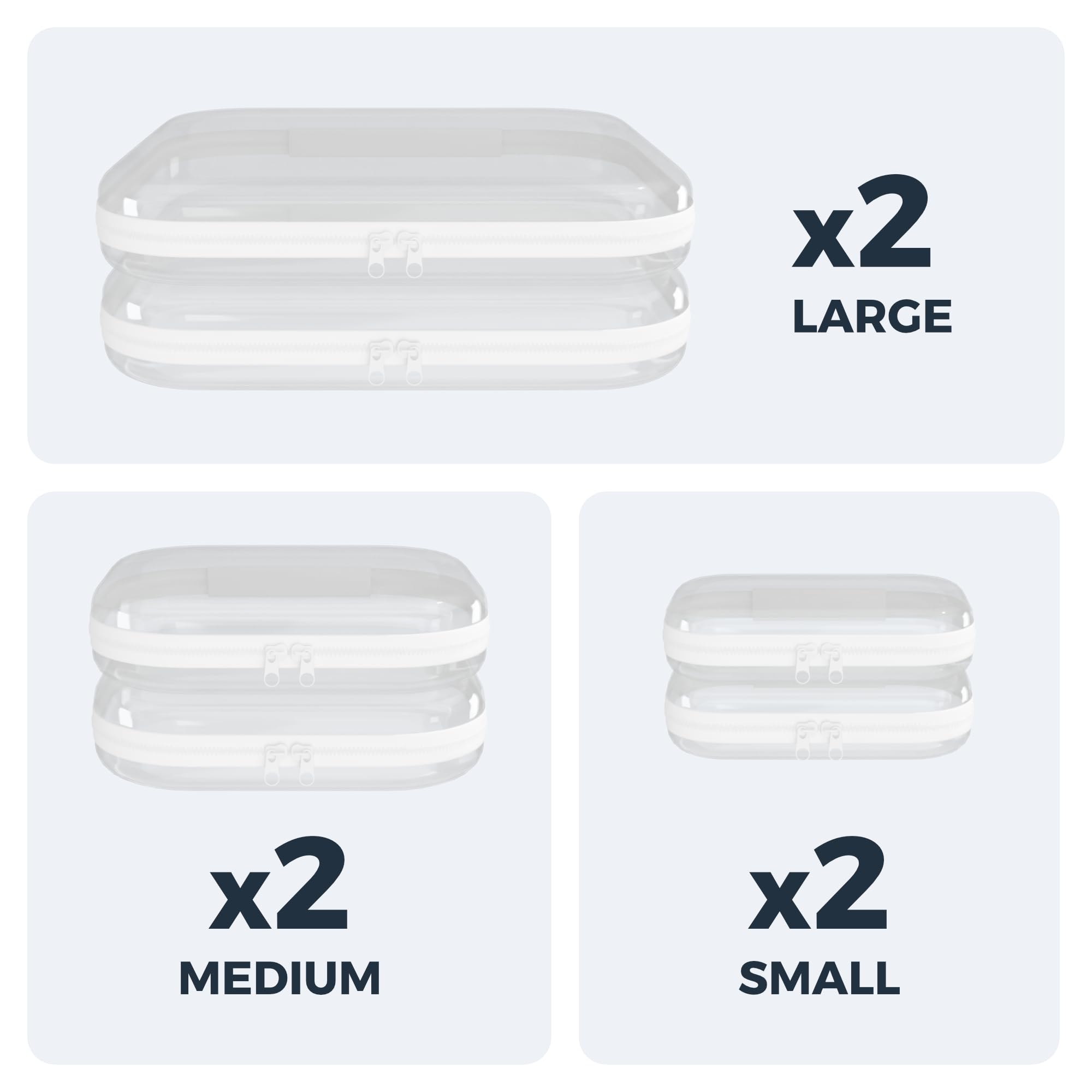Etui clair B'More Brands grand 14 pouces, rangement cosmétique et accessoires.