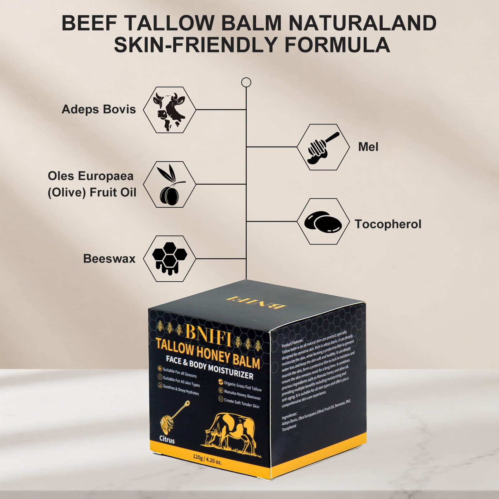 BNIFI cire-d-abeille vitamine: soin nourrissant et éclat sain.