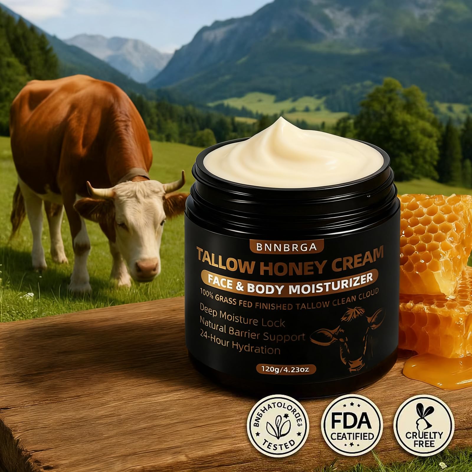 BNNBRGA crème suif boeuf mains – hydratation douce pour les mains
