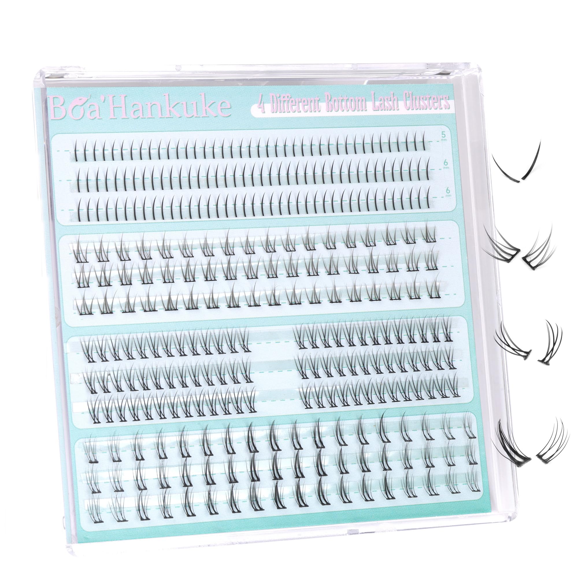 Boahankuke cils bas ensemble 308pcs, pack complet pour un regard agrandi et naturel.