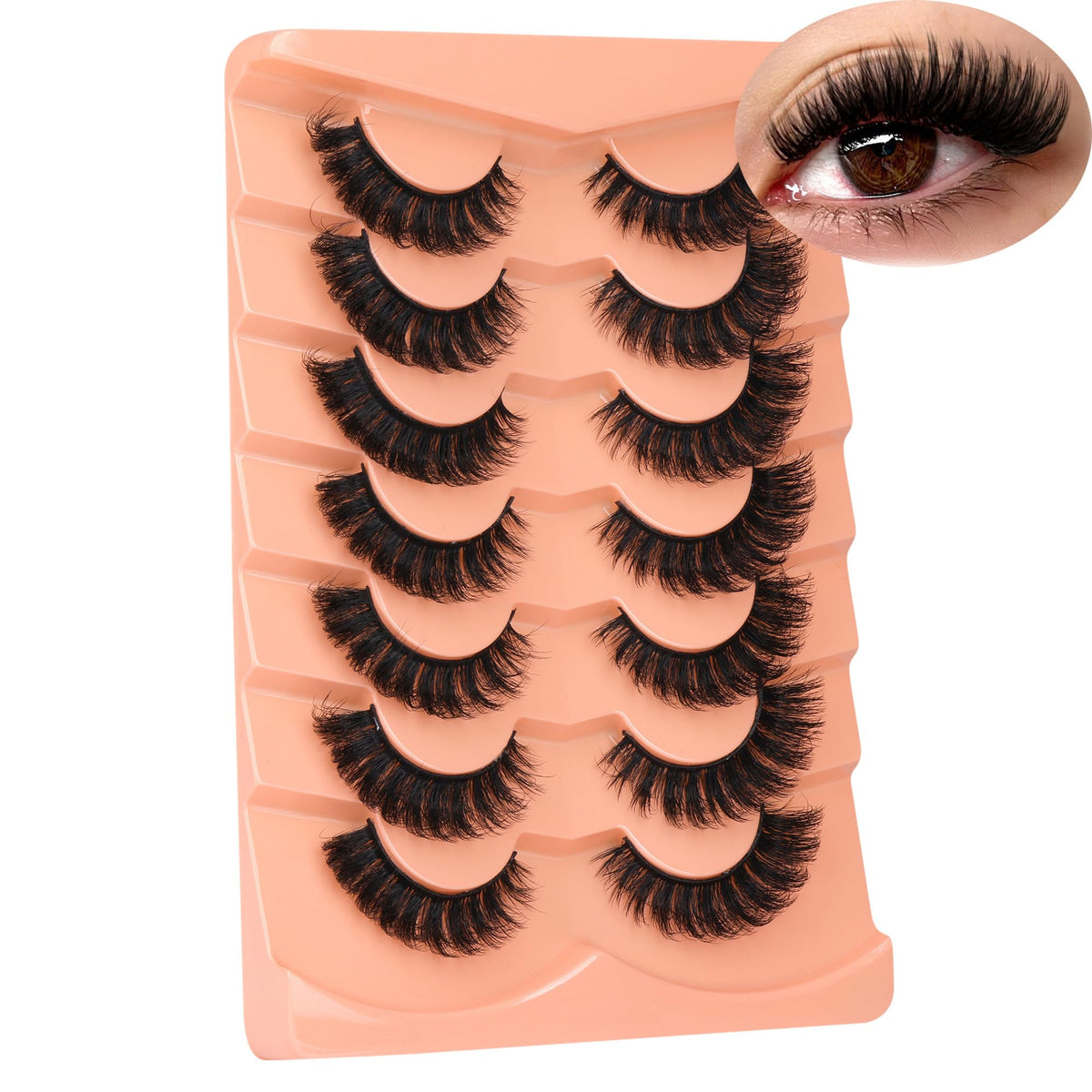 Boahankuke cils mink 8D avant avec volume léger et naturel