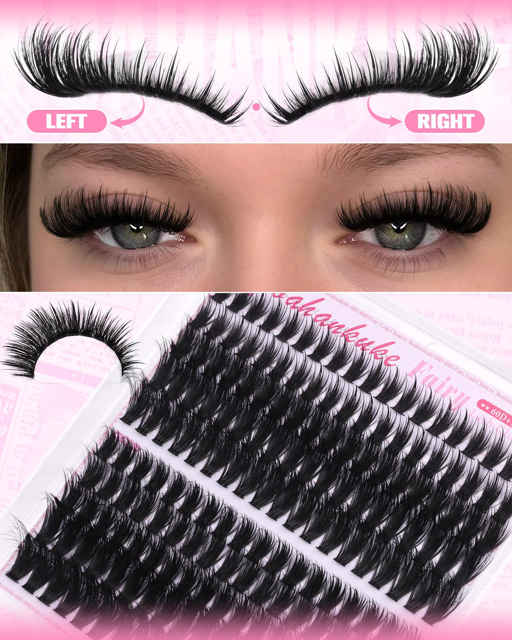 Boahankuke clusters cils réutilisables pour plusieurs looks.