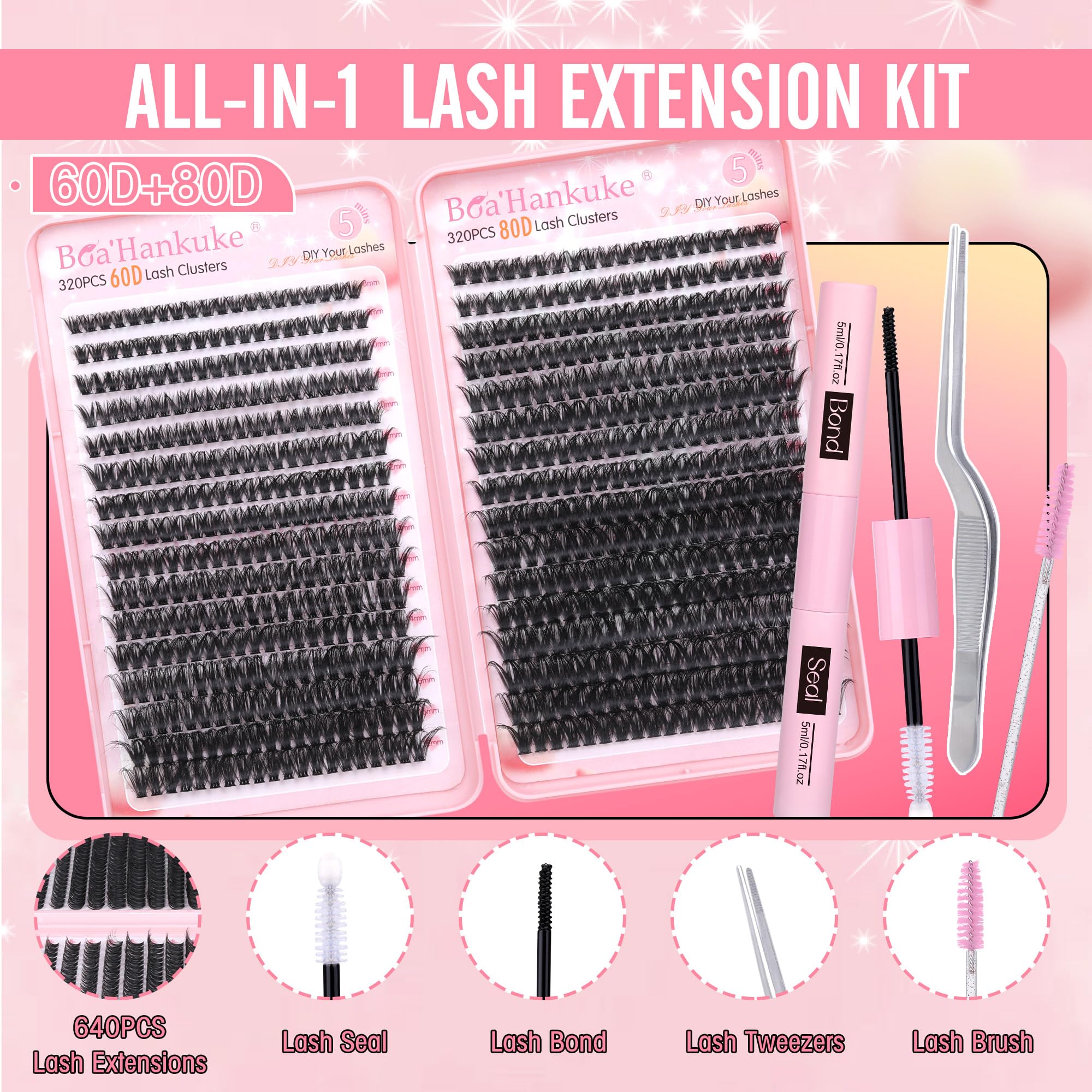 Boahankuke liant-scellant-cils 10ml : fixation durable et finition soignée.
