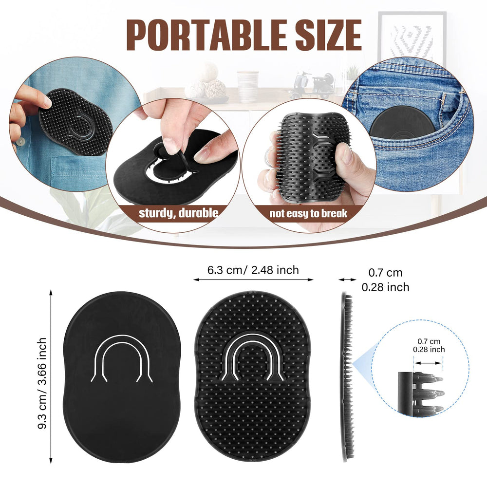 Boao peigne paume noir, prise ergonomique pour masser et démêler sans effort.