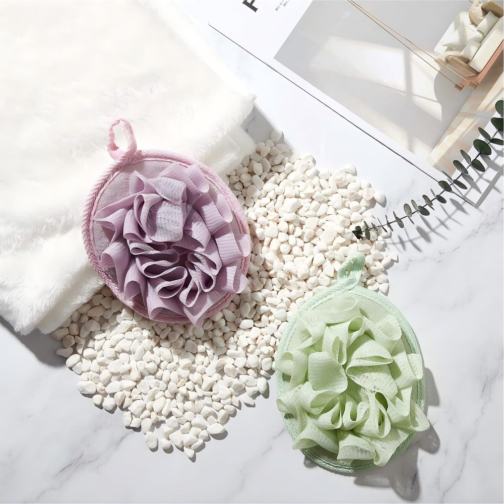 Boao pouf douche vert, parfait pour usage familial et routine quotidienne
