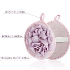 Boao pouf douche violet, texture agréable et massage léger