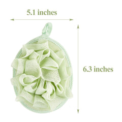 Boao pouf douche avec fleur beige, exfoliation en douceur et style