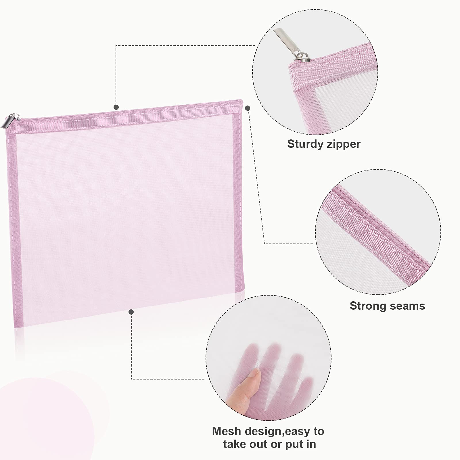 Boao sacs mesh voyage grand format – idéal pour cosmétiques et accessoires.