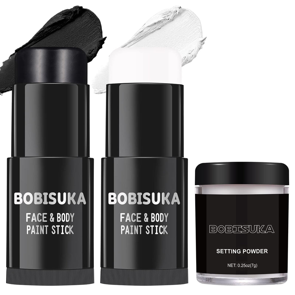 BOBISUKA baton maquillage visage noir et blanc, sans transfert pour des designs créatifs.