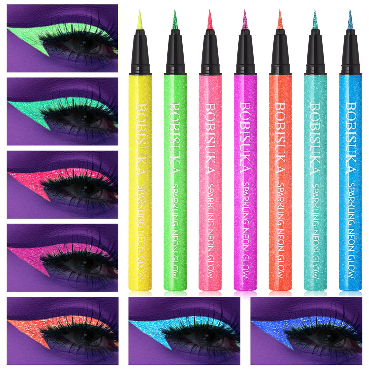 BOBISUKA Eyeliner UV Rose: lueur néon résistante à l'eau pour des looks festifs