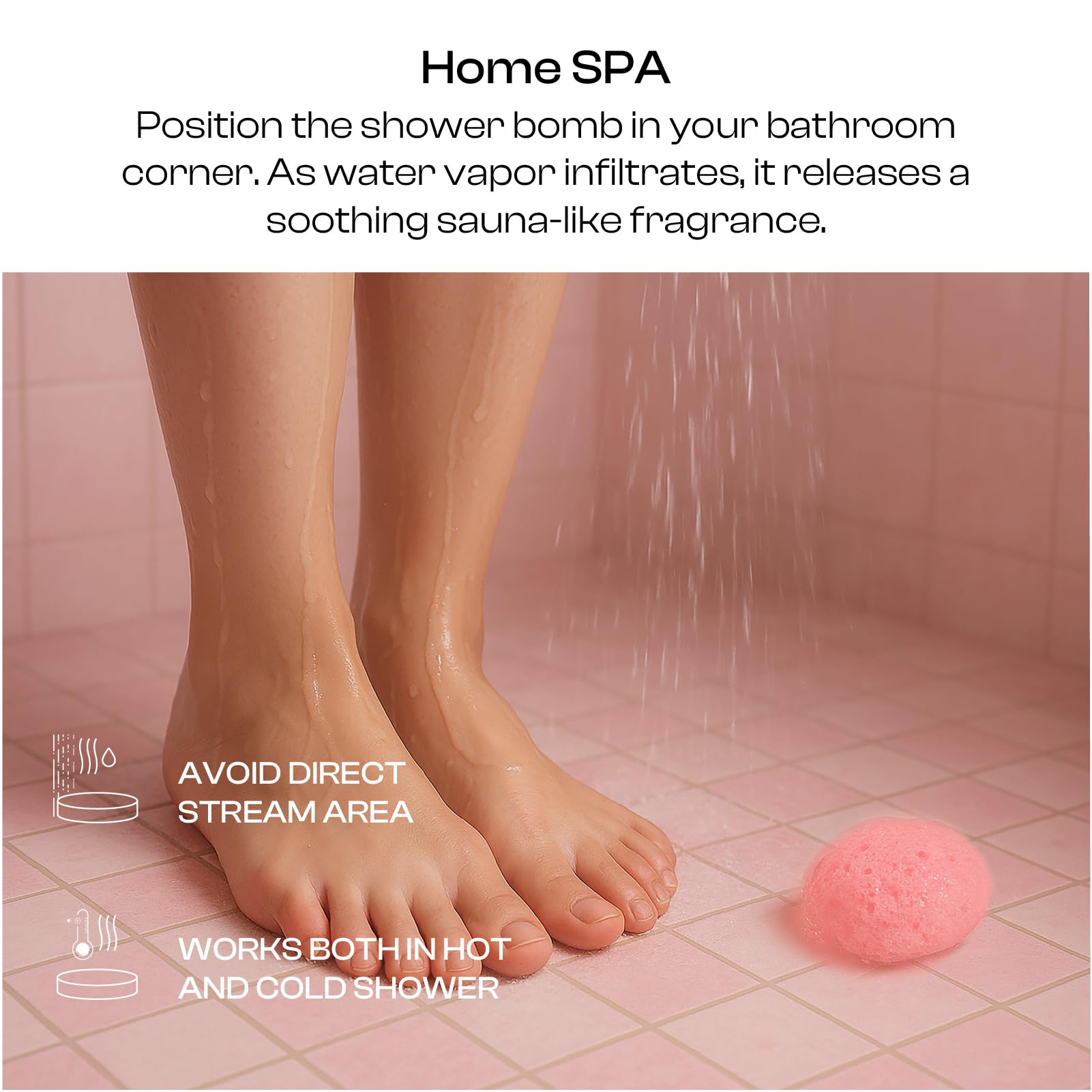 BoboSweeTree Cadeau bien-être, boule douche rose pour elle.