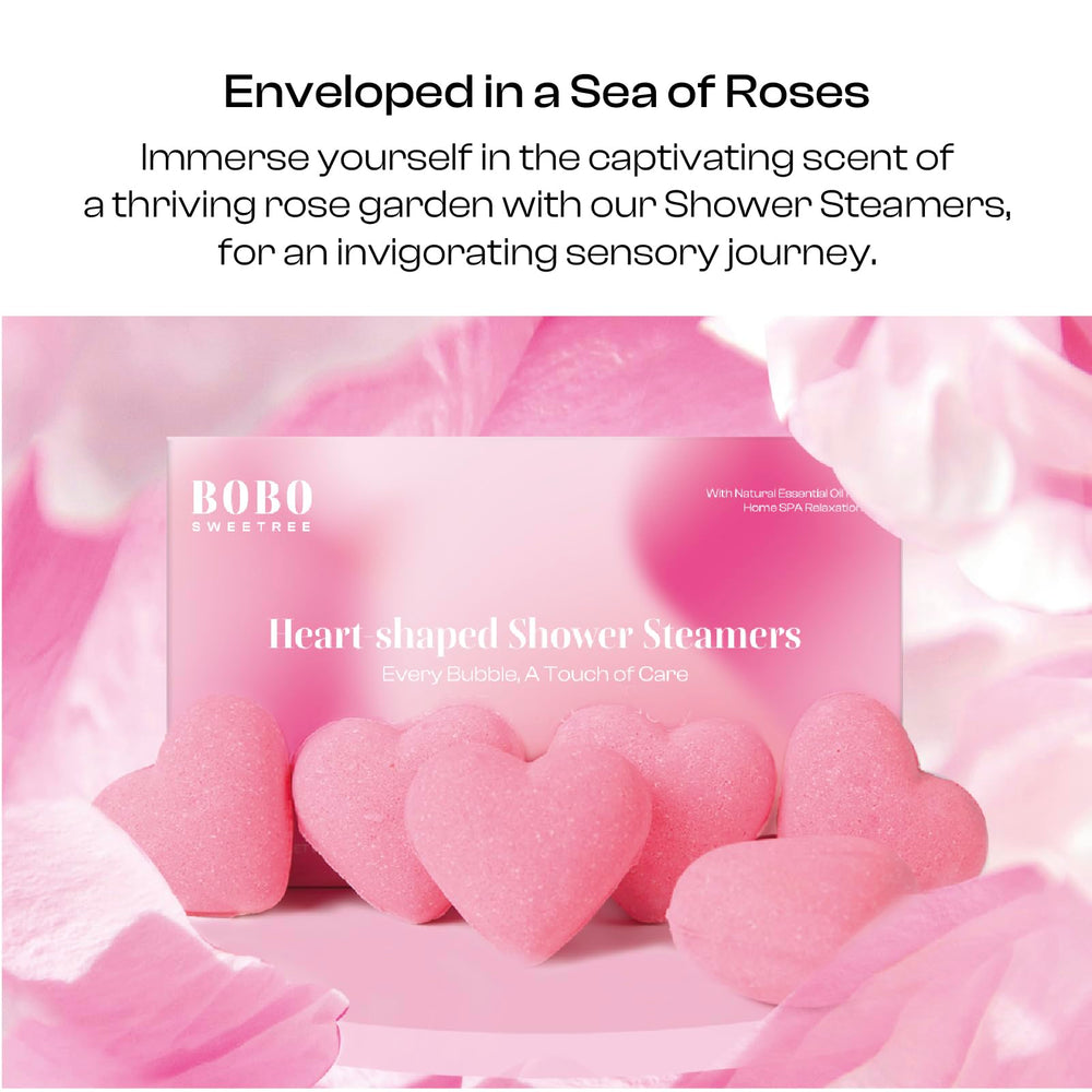 BoboSweeTree Rose aromathérapie, boule de douche, parfum floral apaisant.