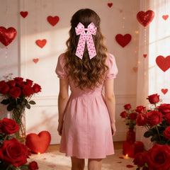 Barrette Boderier coeur XOXO et cristaux rouges, ajoute une touche scintillante.