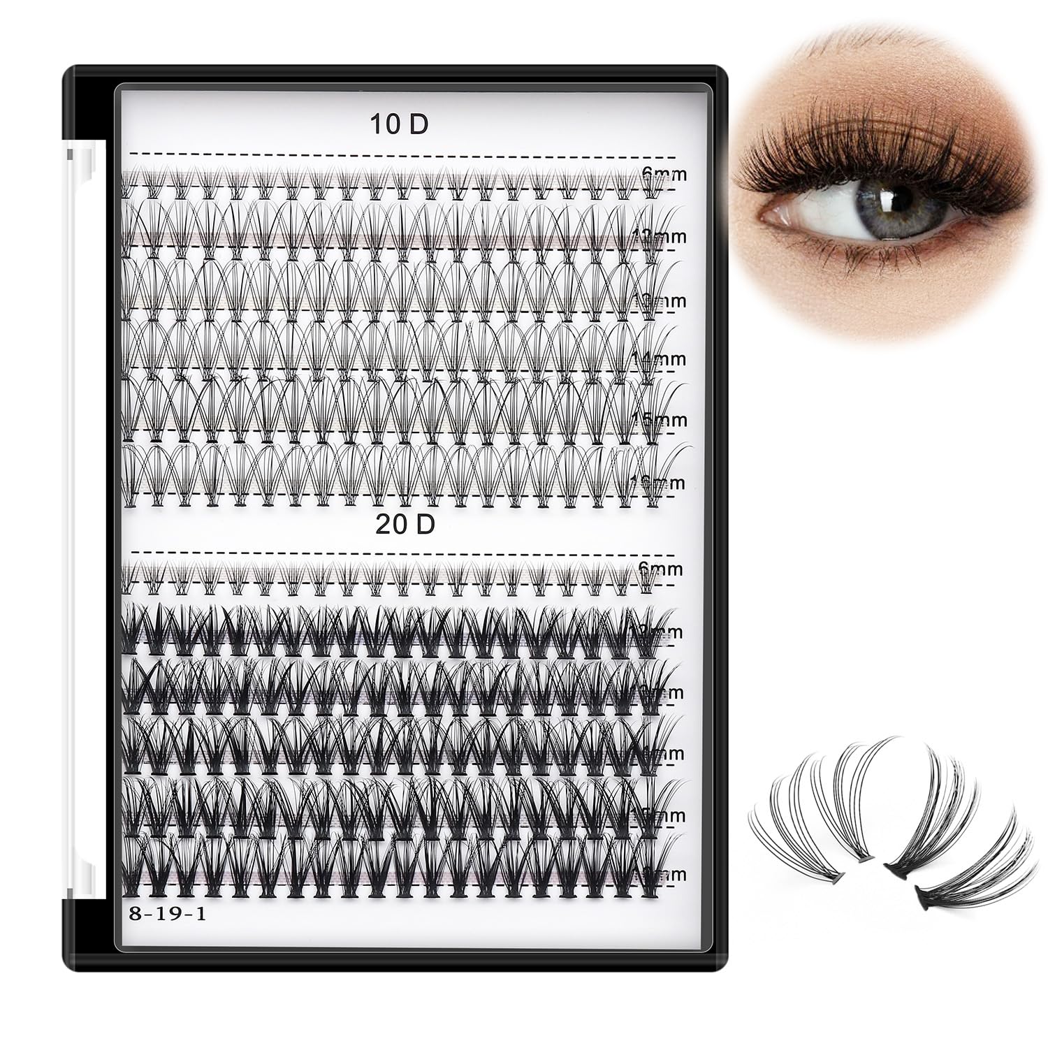 Bodermincer cils extension 240 pièces, courbure en C pour un regard personnalisé.