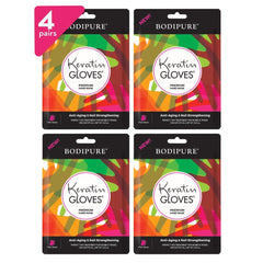 Gants Bodipure Keratine Premium – ensemble 4 paires pour hydratation profonde des mains.