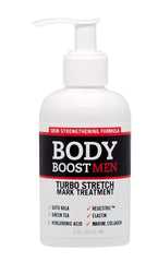 Body Boost Men vergetures bouteille turbo — soin ciblé pour atténuer les vergetures.