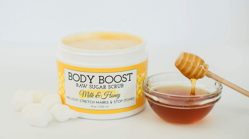 Body Boost gommage texture crème; exfoliation douce et peau plus lisse.
