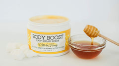 Body Boost gommage texture crème; exfoliation douce et peau plus lisse.