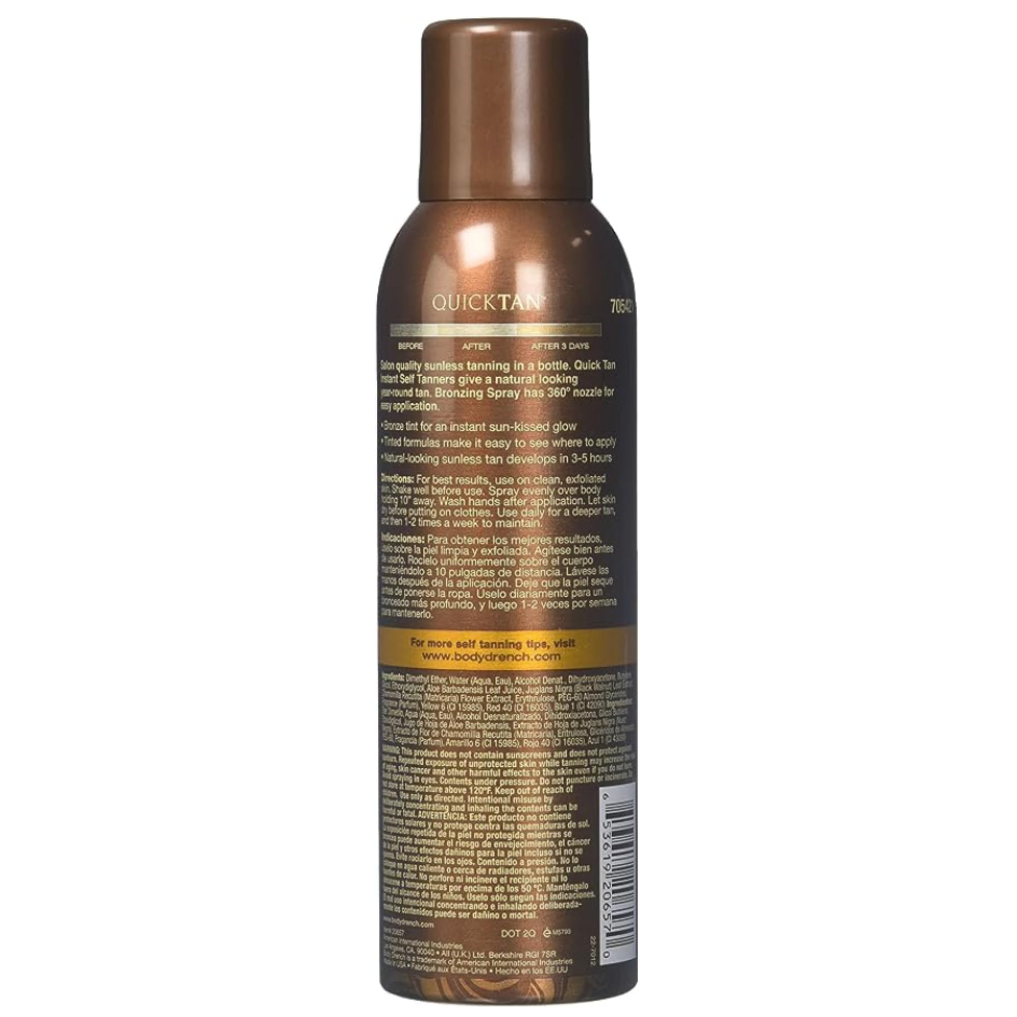 Body Drench bouteille bronzante 2-pack montrant le format et l’étiquette.