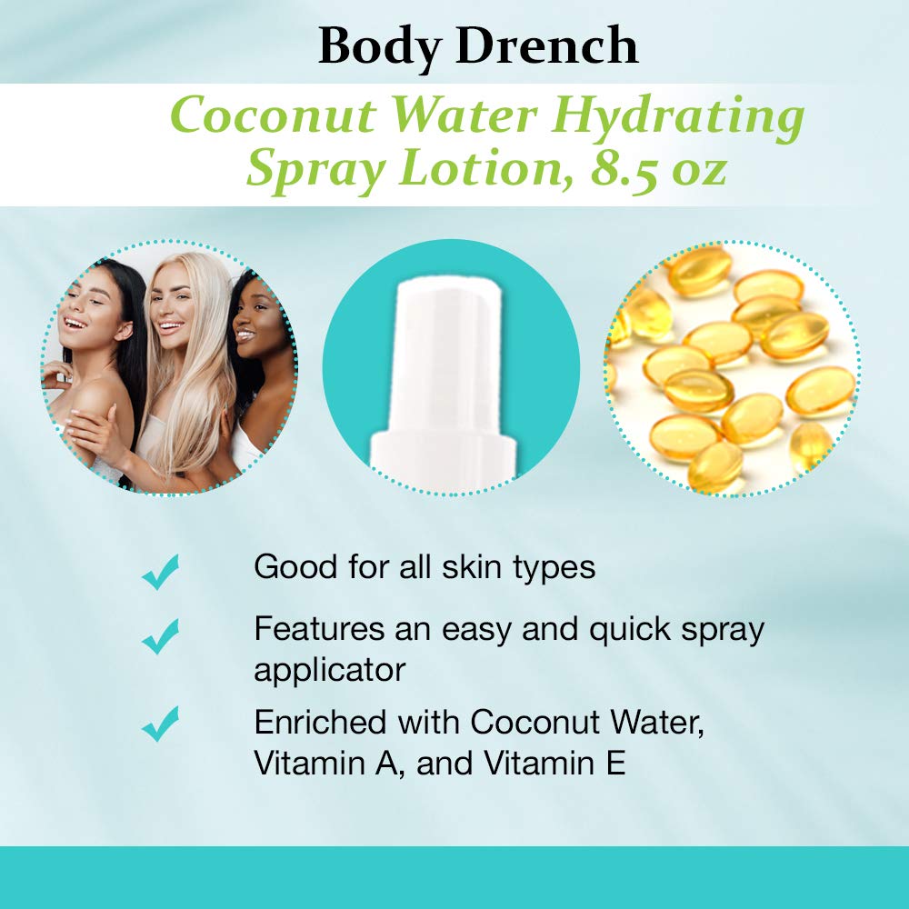 Body Drench brume-lotion parfum frais, sensation de douceur après usage.