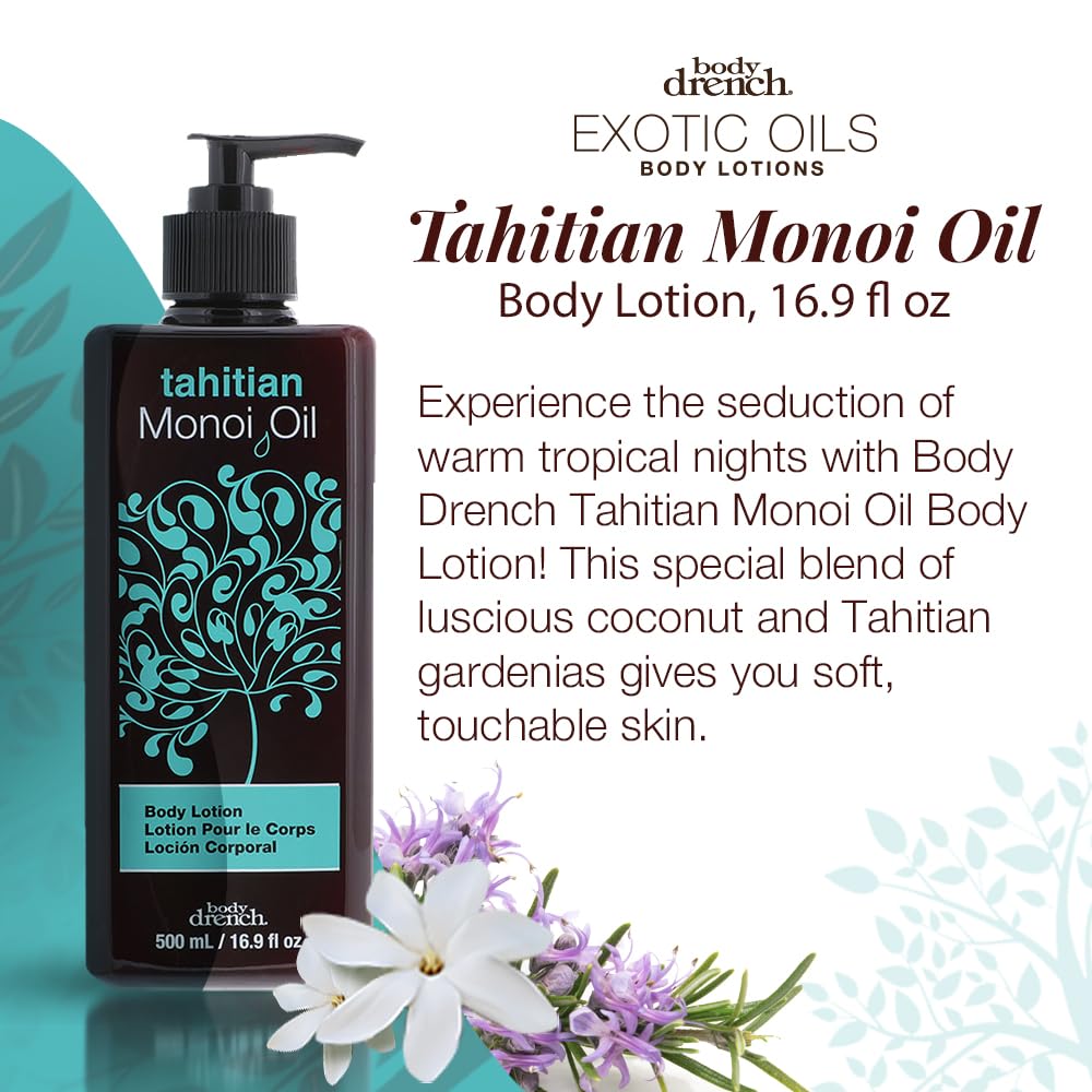 Ingrédients coco et monoi pour peau radieuse avec Body Drench Tahitian Monoi.