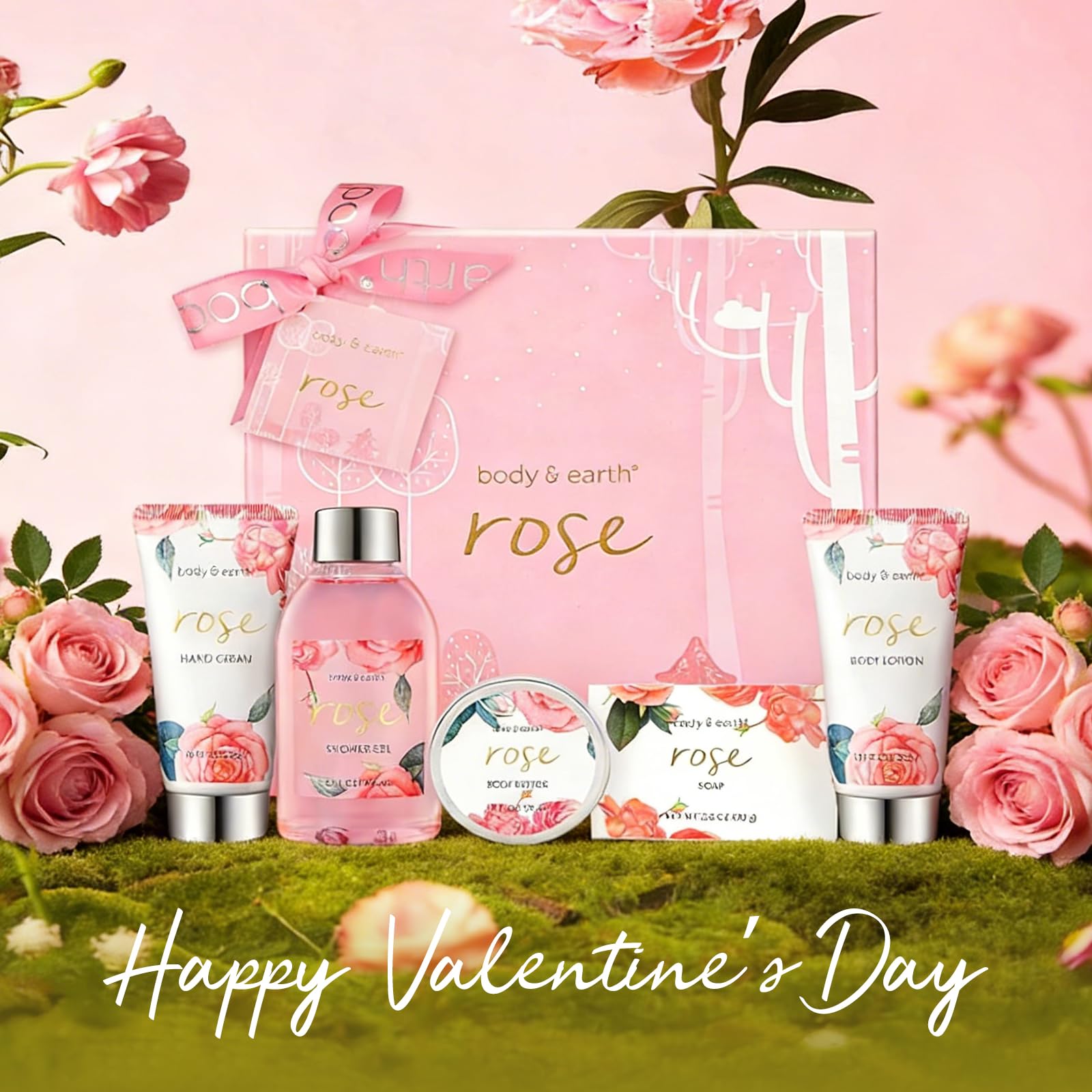 BODY & EARTH beurre-corporel rose, soin nourrissant pour peau douce.