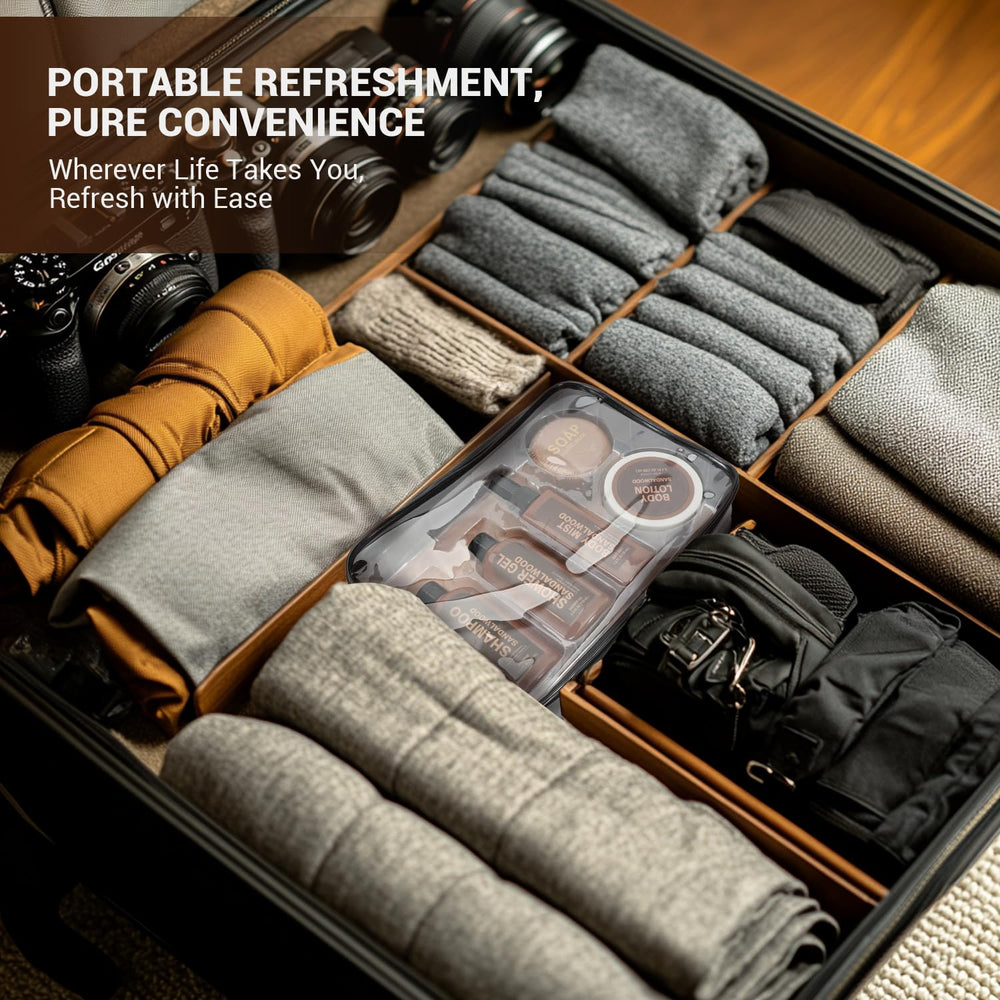 BODY & EARTH – Détails du set santal bois, aspect visuel inspirant.