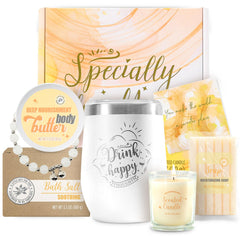 Coffret BODY & EARTH vanille, boîte cadeau élégante pour femme.
