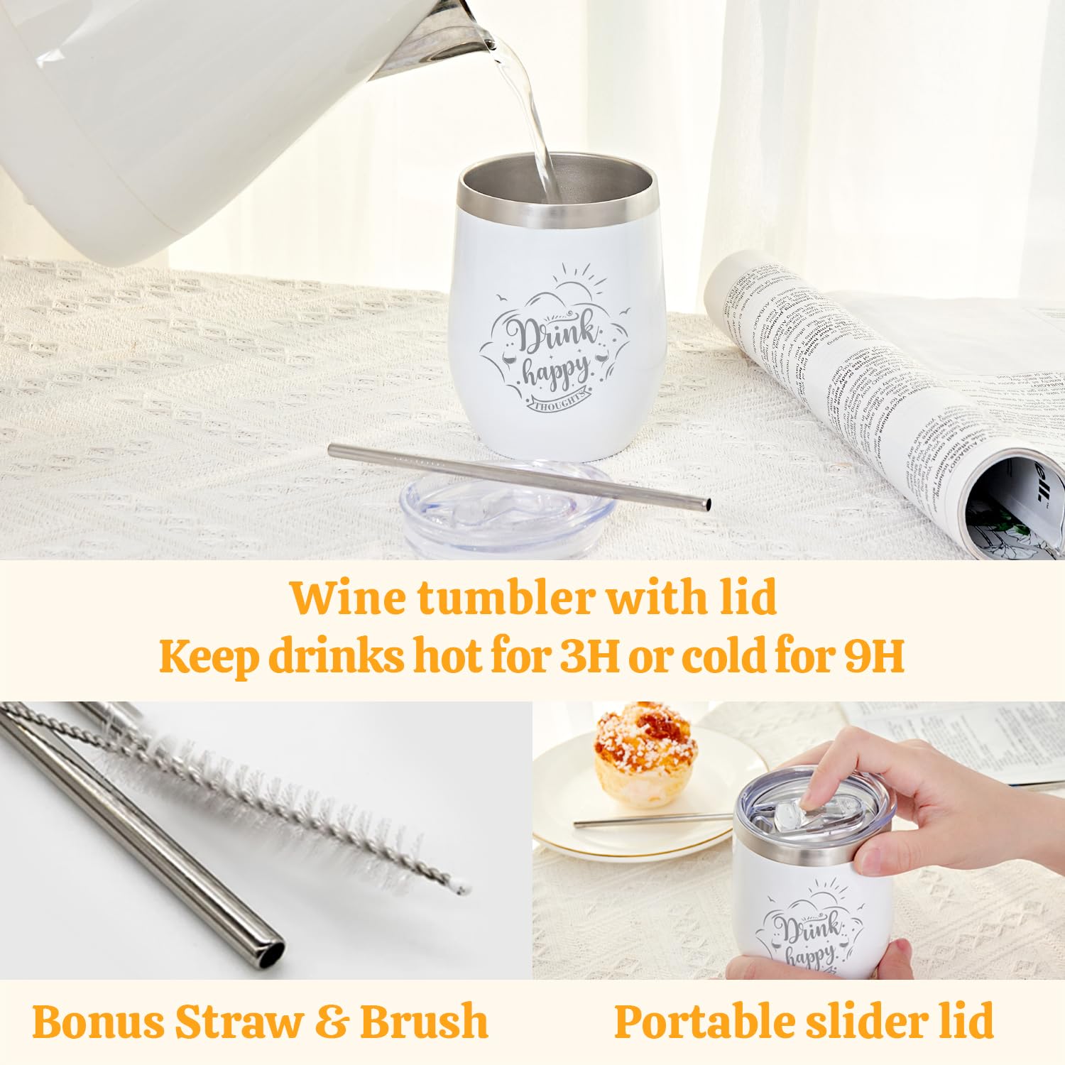 Gobelet vin inox BODY & EARTH personnalisé, pratique et chic.
