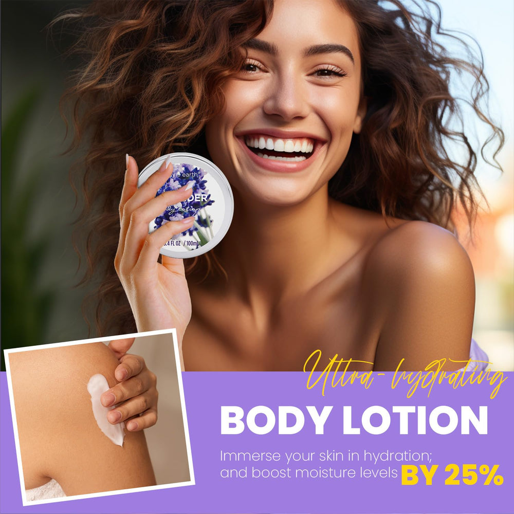 BODY & EARTH lotion-corps-lavande, hydratation légère et peau douce