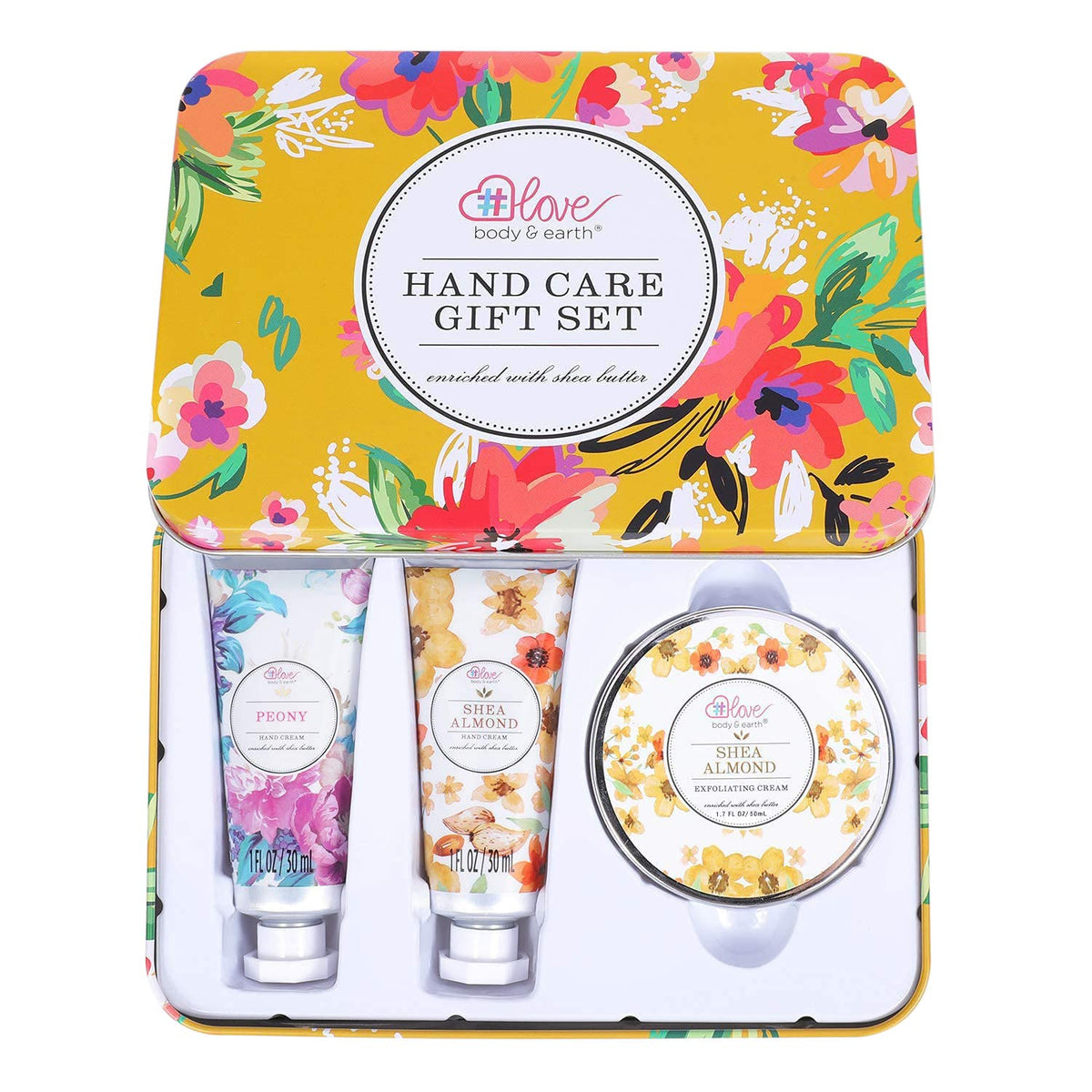 BODY & EARTH # LOVE coffret-crèmes-mains-ensemble pour hydratation douce.