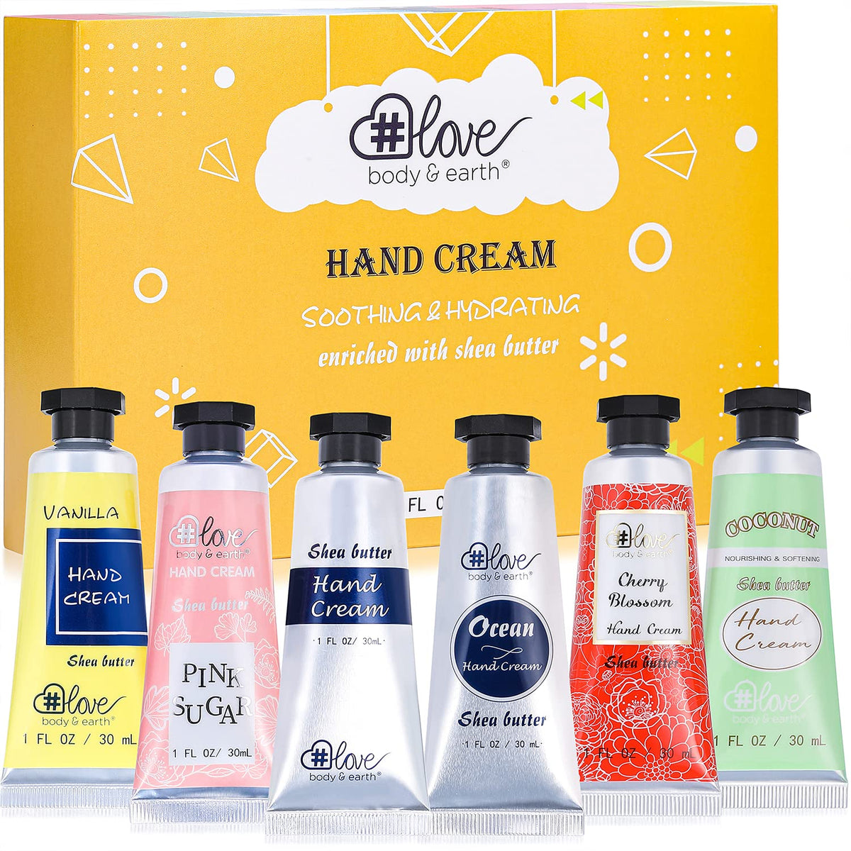 BODY & EARTH # LOVE crème mains parfum cerisier, hydratation légère et revitalisante.