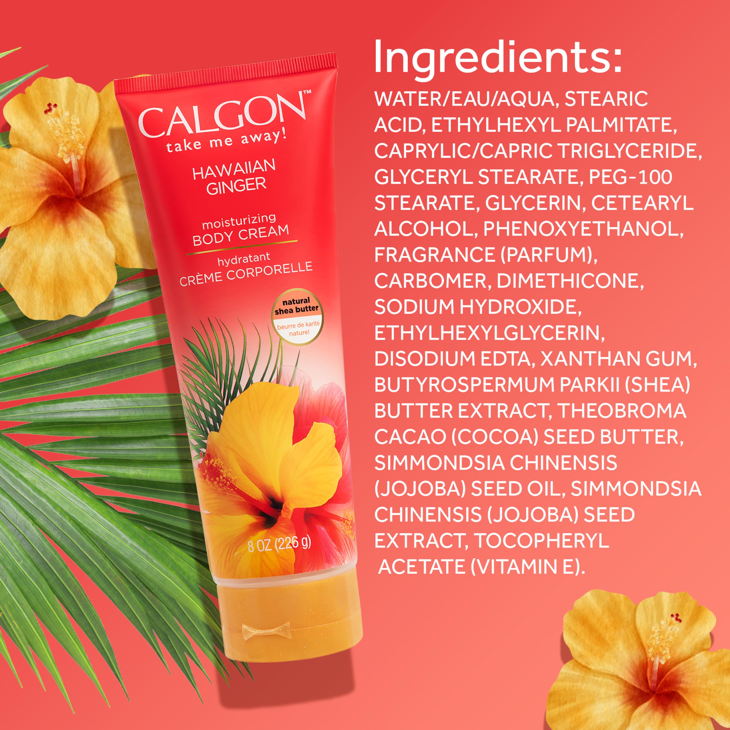 Body Fantasies Calgon Hawaiian Ginger – flacon pratique de 240 ml pour usage quotidien