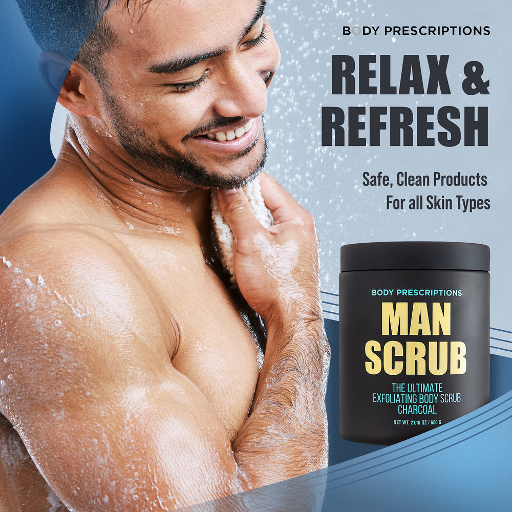 Body Prescriptions Charcoal Scrub texture close-up for exfoliation