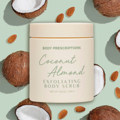 Body Prescriptions gommage coco amande bocal: texture crémeuse et peau veloutée.