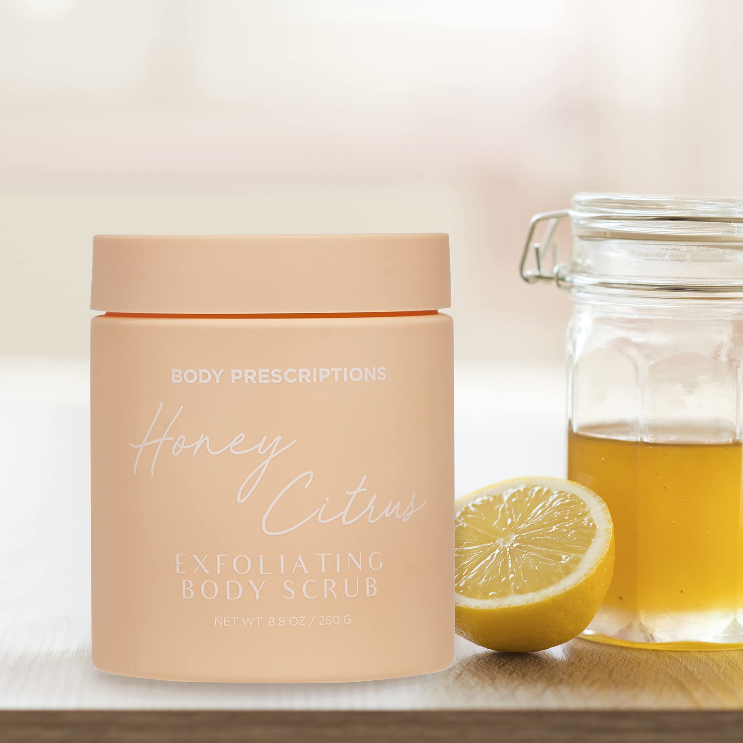 Body Prescriptions gommage menthe douce bouteille: parfum frais et peau rafraîchie.