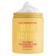 Body Prescriptions gommage exfoliant homme dans pot santal, exfolie en douceur.