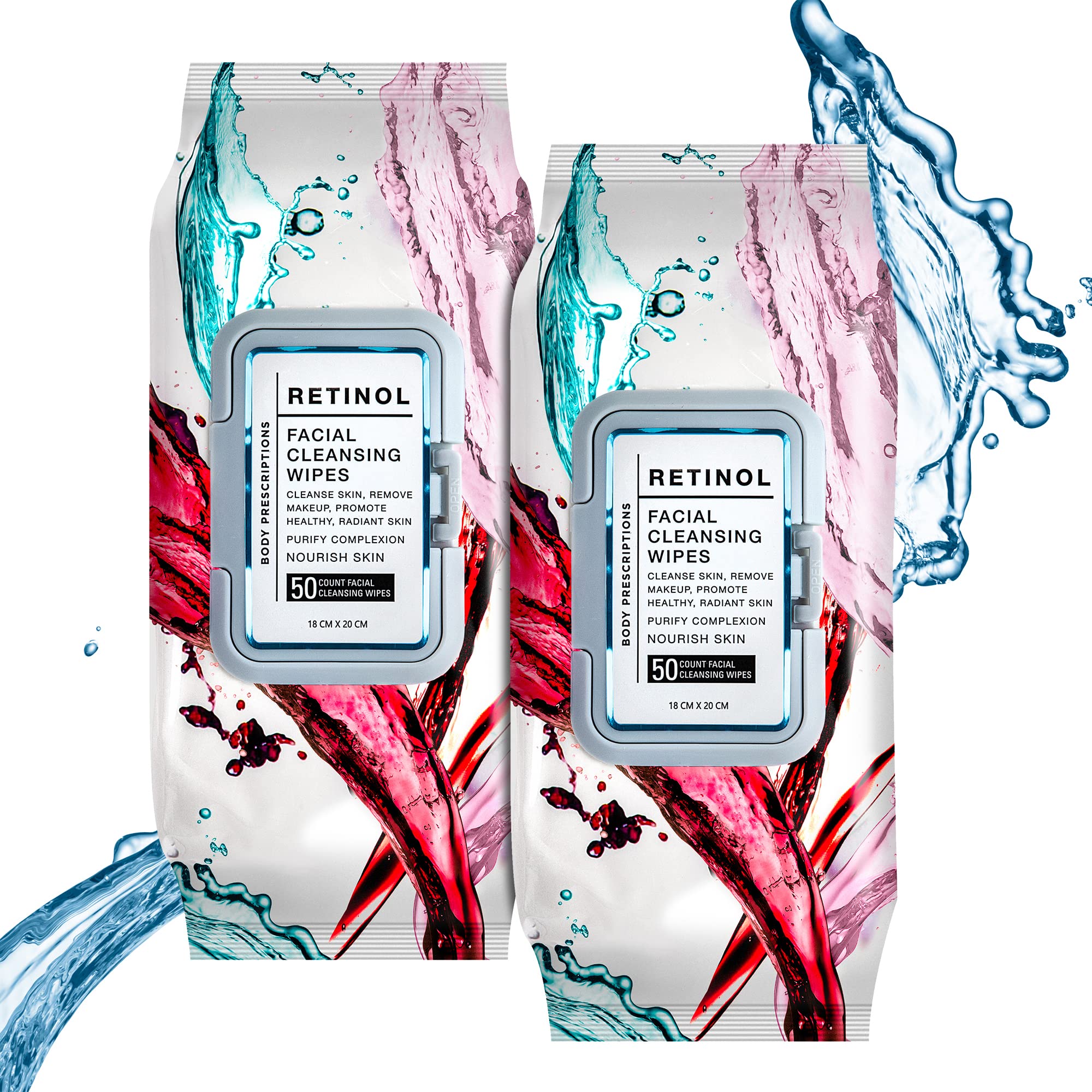 Lingettes Body Prescriptions pack 2x50 démaquillent visage et yeux rapidement.