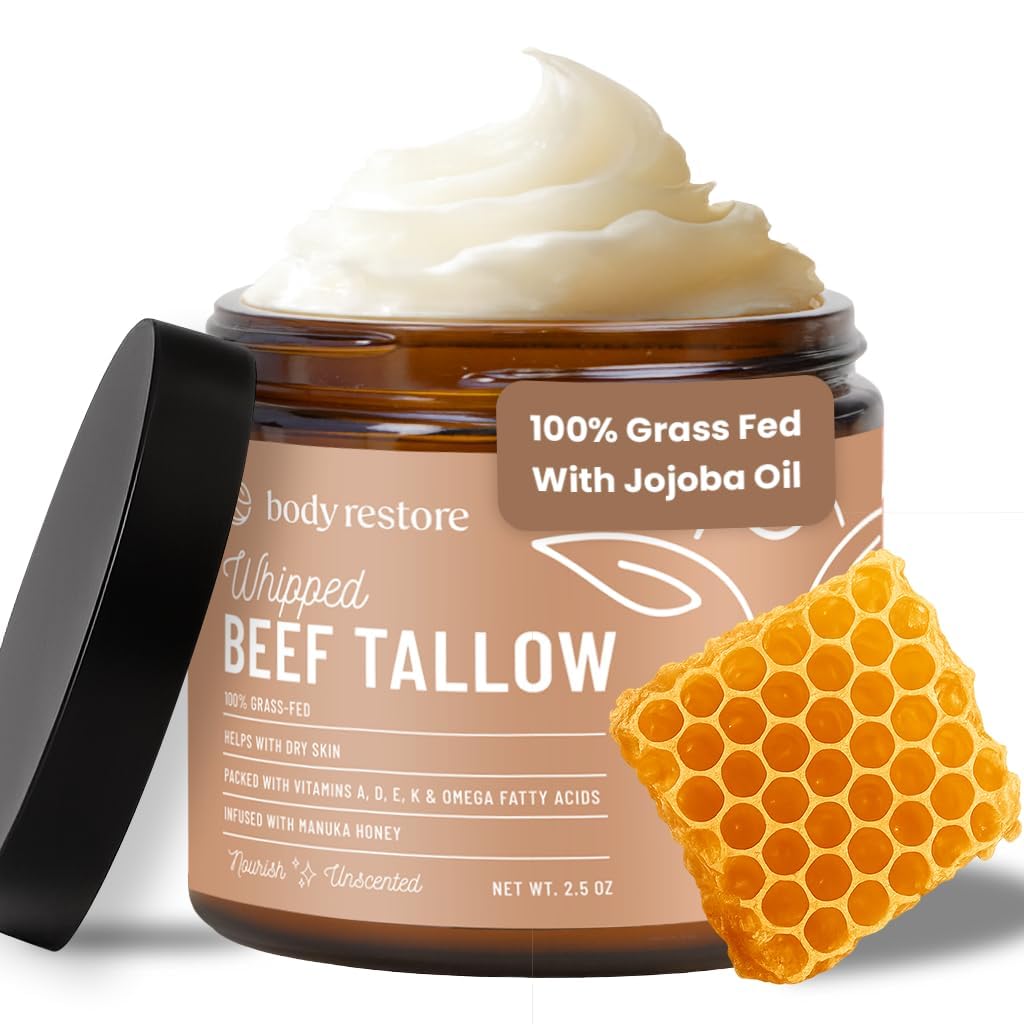 Body Restore beurre-talo-bovin-nourri pour hydratation durable.