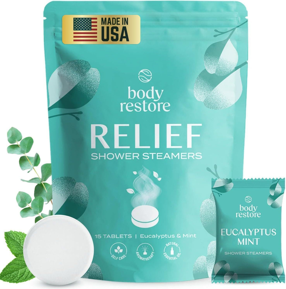 Body Restore bombes de douche aromathérapie eucalyptus ensemble 15-pack pour spa à domicile