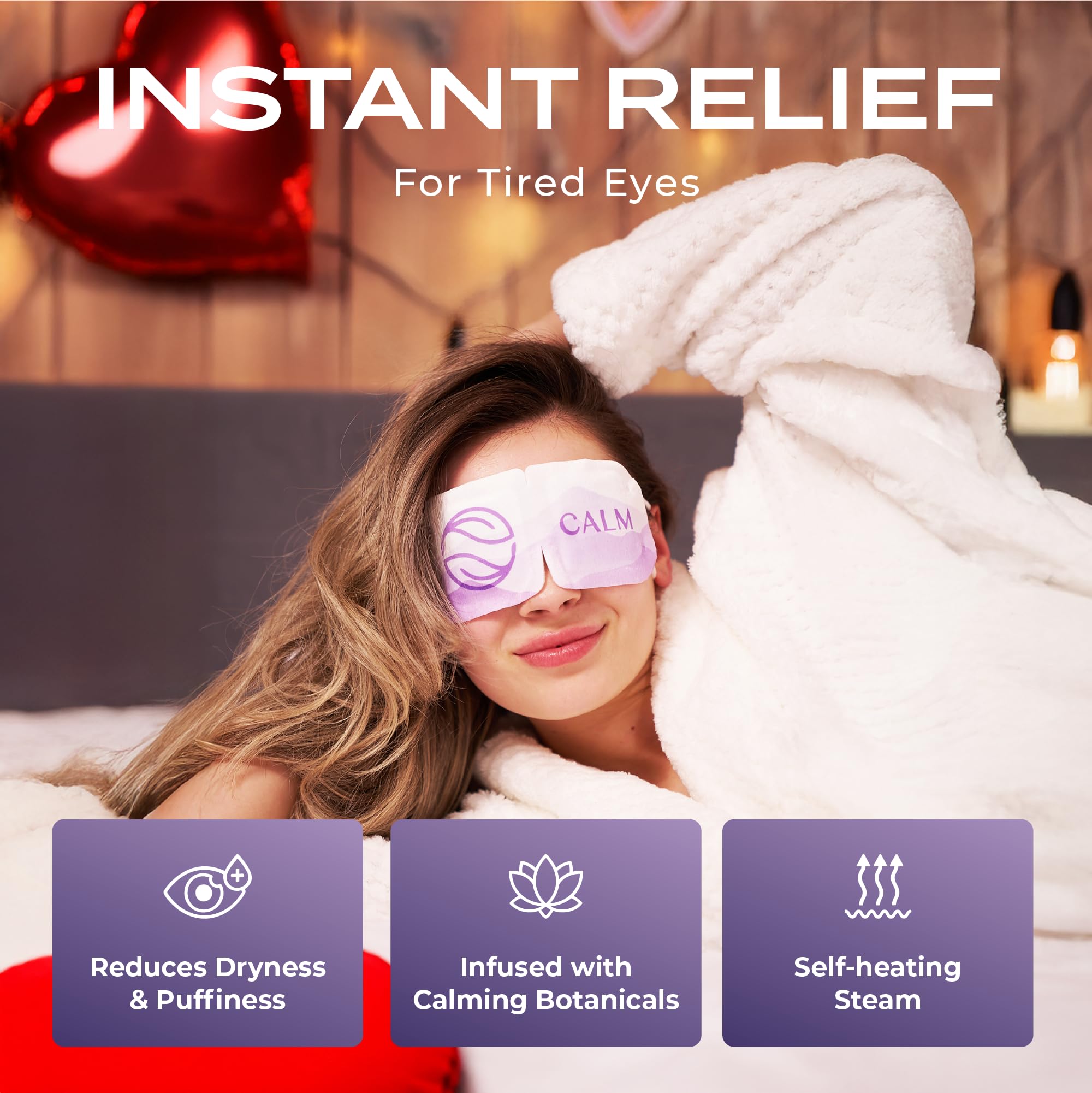 Body Restore masque yeux lavande, douceur et chaleur douce pour soulager la fatigue visuelle