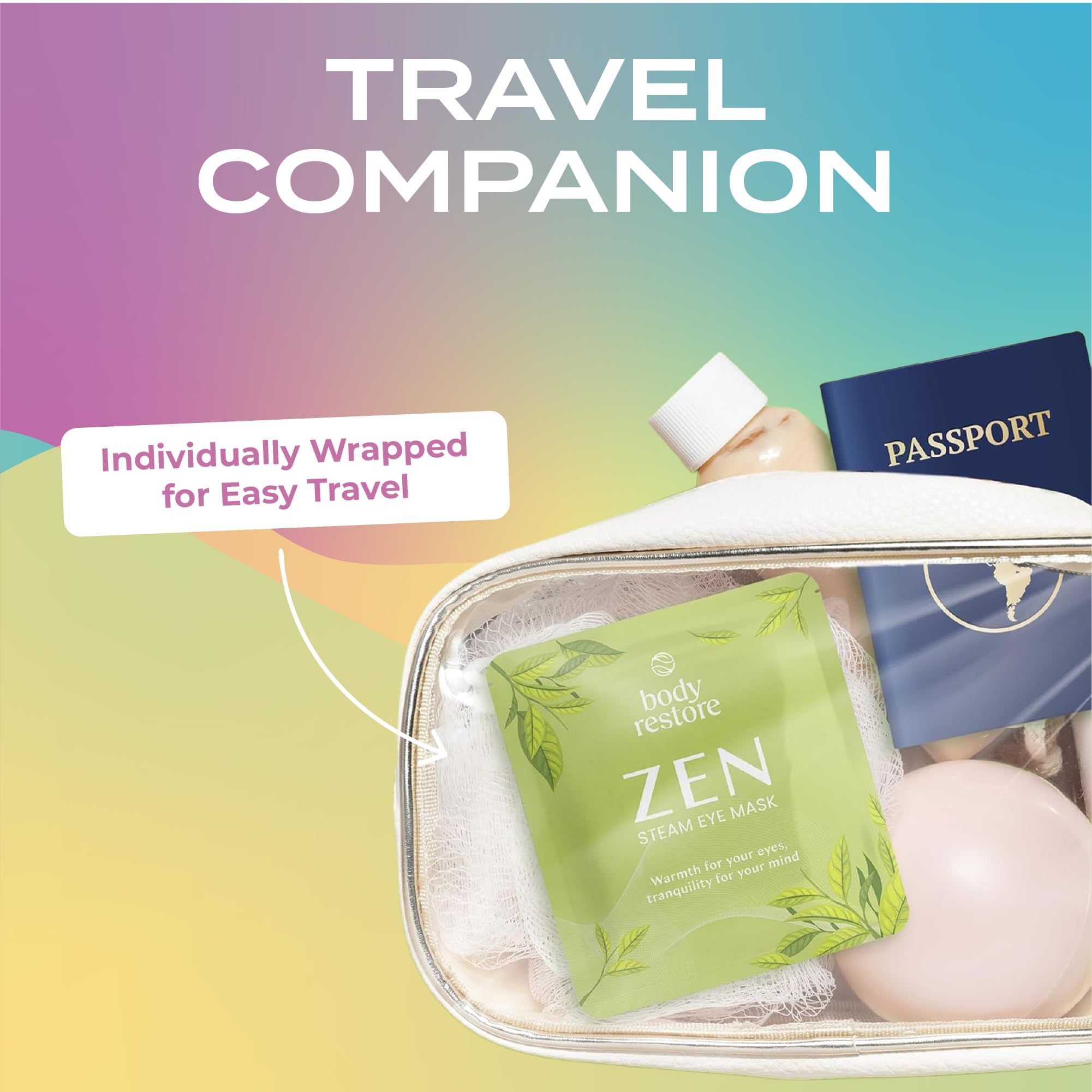 Body Restore masque yeux utilisable en voyage, compact et pratique