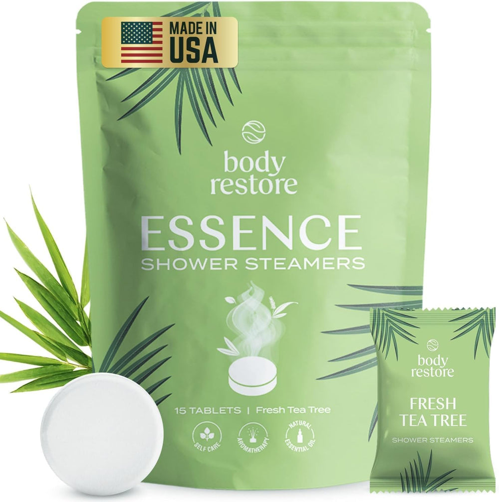 Body Restore pastilles-douche aromathérapie arbre-a-the: détente douce en douche.