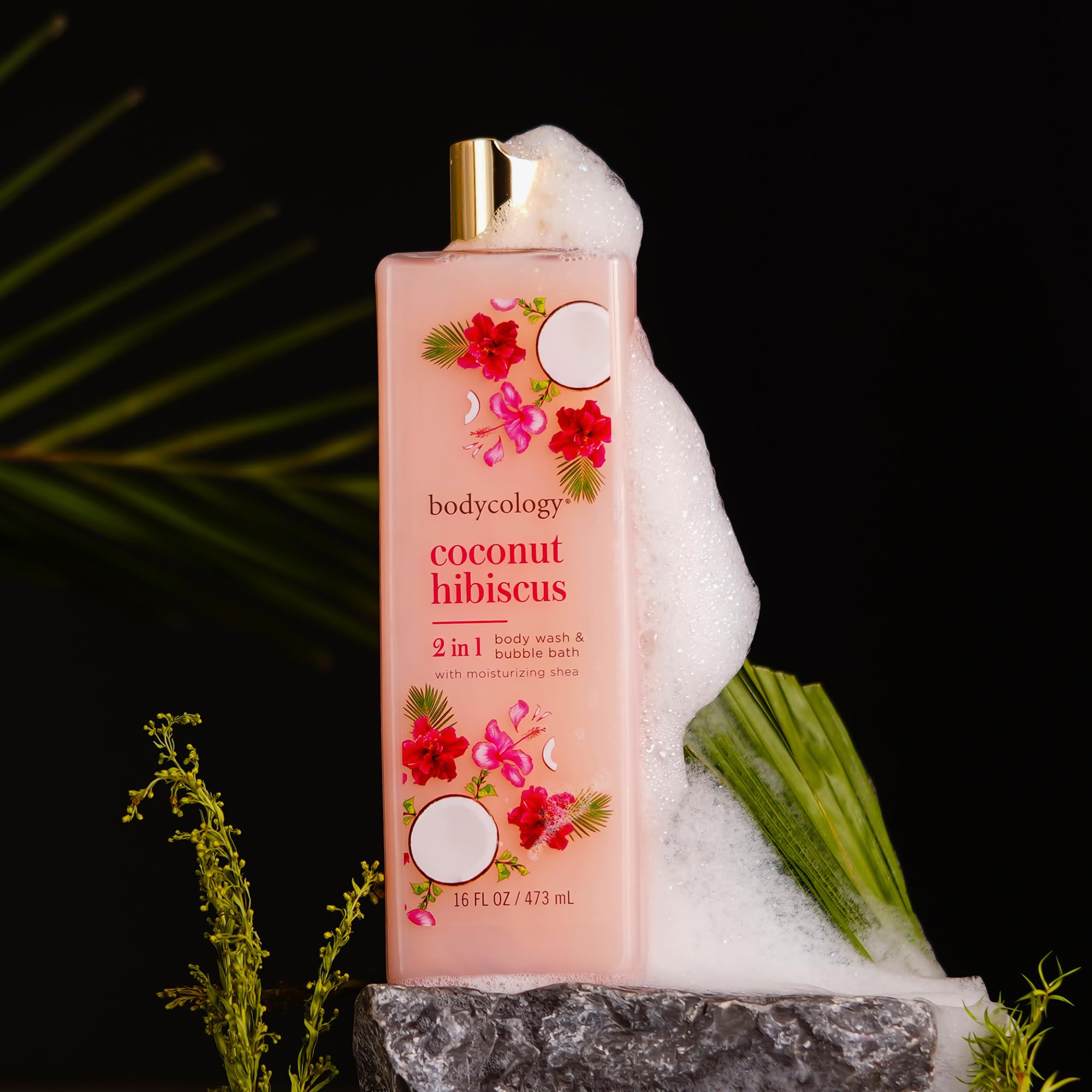 Bodycology coco hibiscus, ambiance-douche: parfum durable après chaque rinçage.