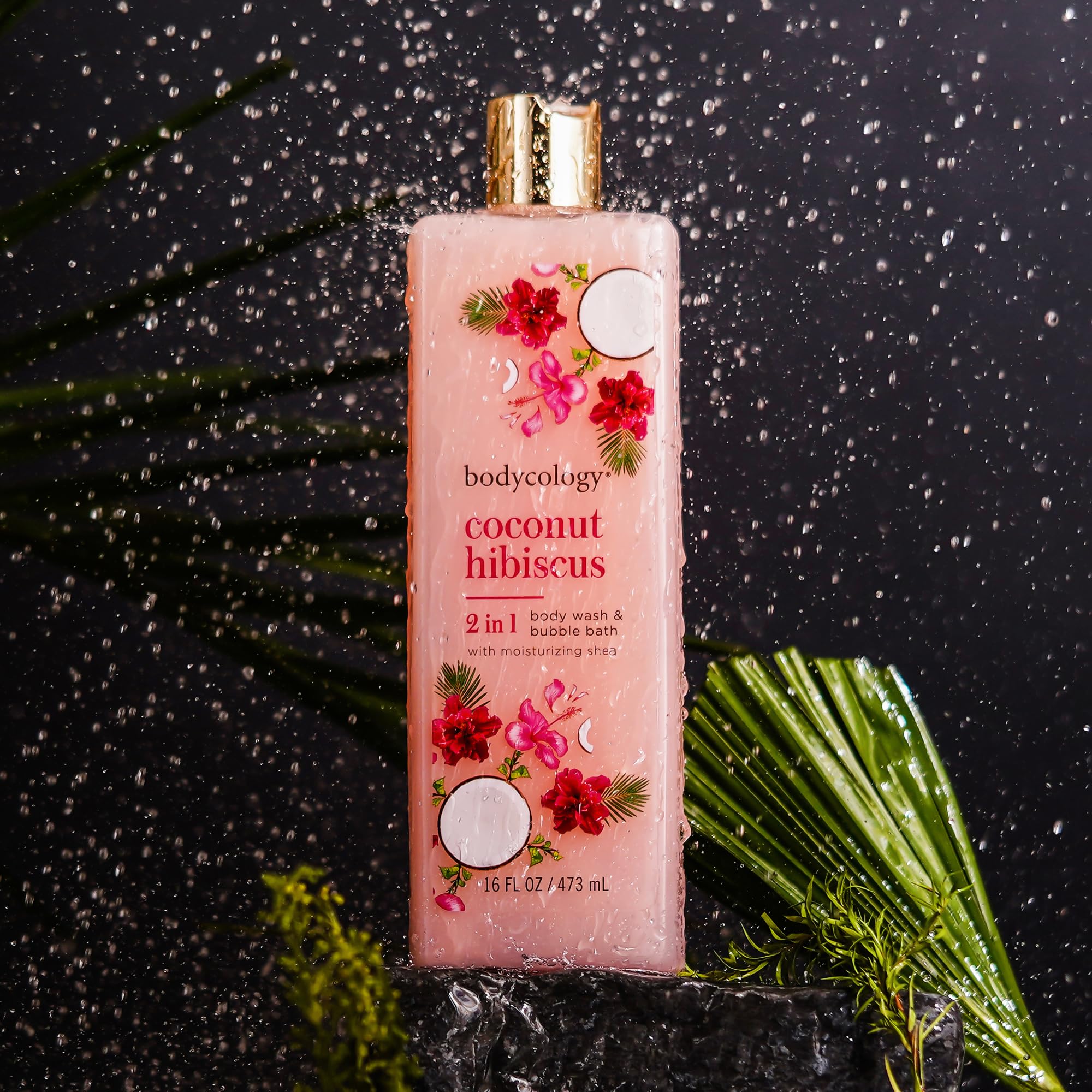 Bodycology coco hibiscus, pompe-doseur: application pratique et uniforme.