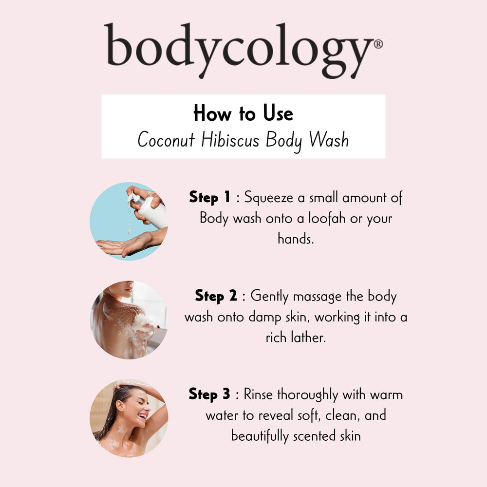 Bodycology coco hibiscus, texture-cremeuse: peau douce et protégée.