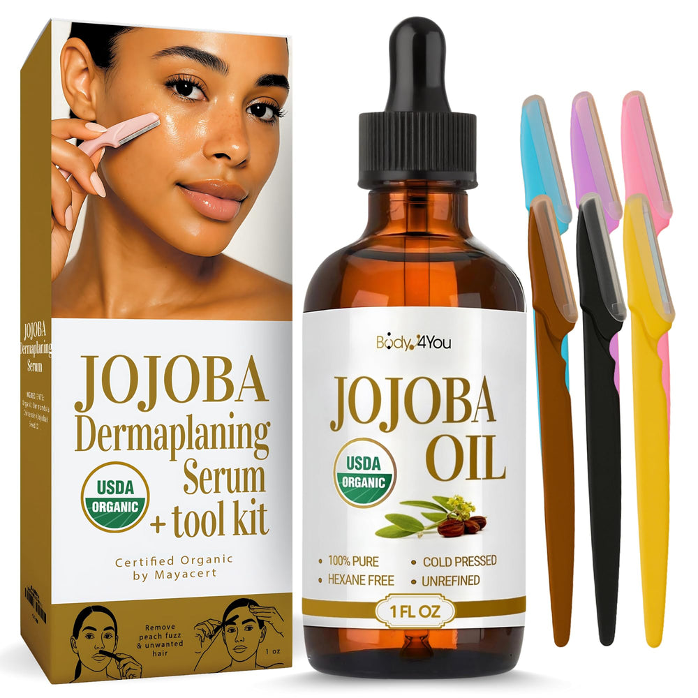 BodyJ4You huile jojoba bouteille compte-gouttes, hydratation visage douce et rapide