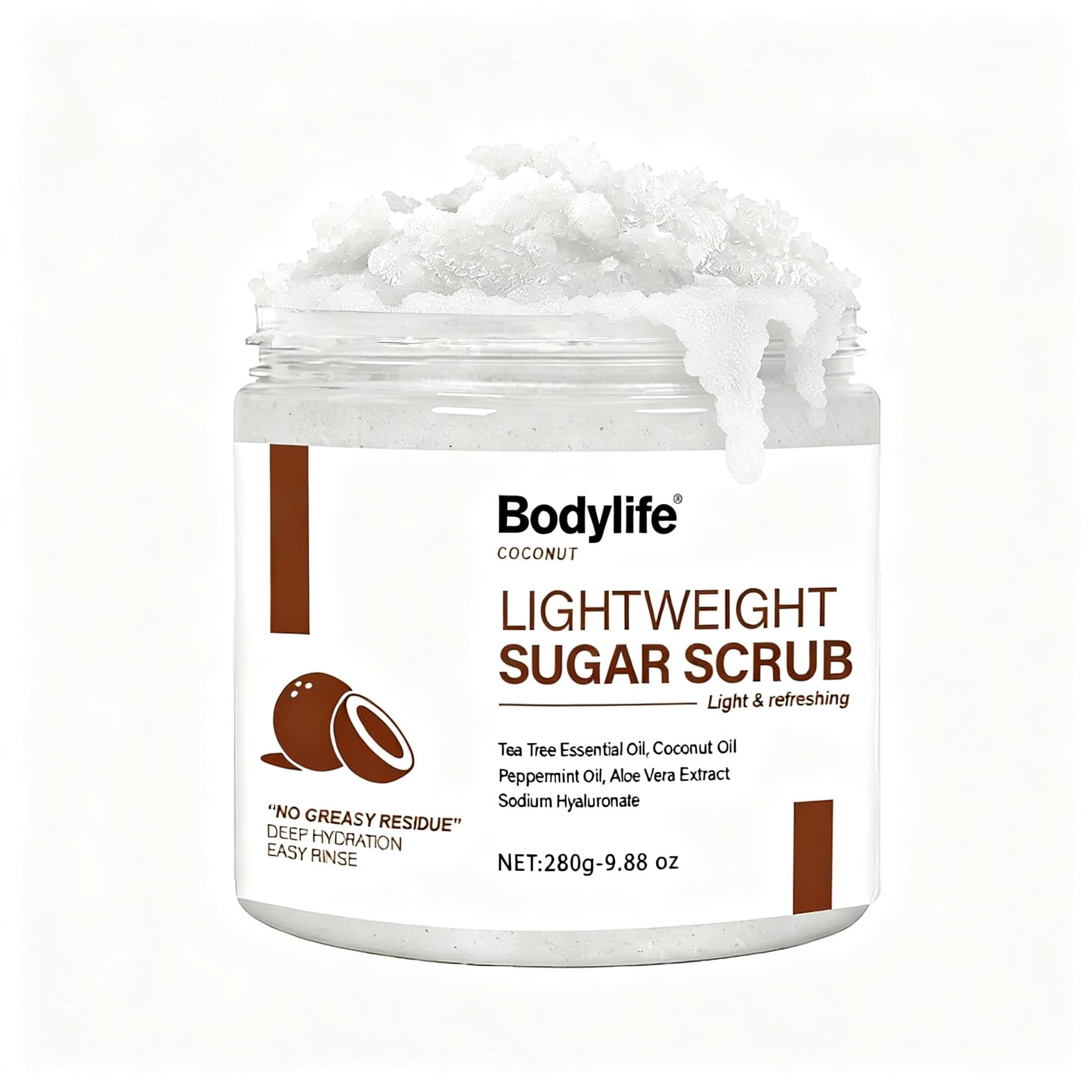 Bodylife gommage sucre coco corps – emballage pratique pour un soin sensoriel.