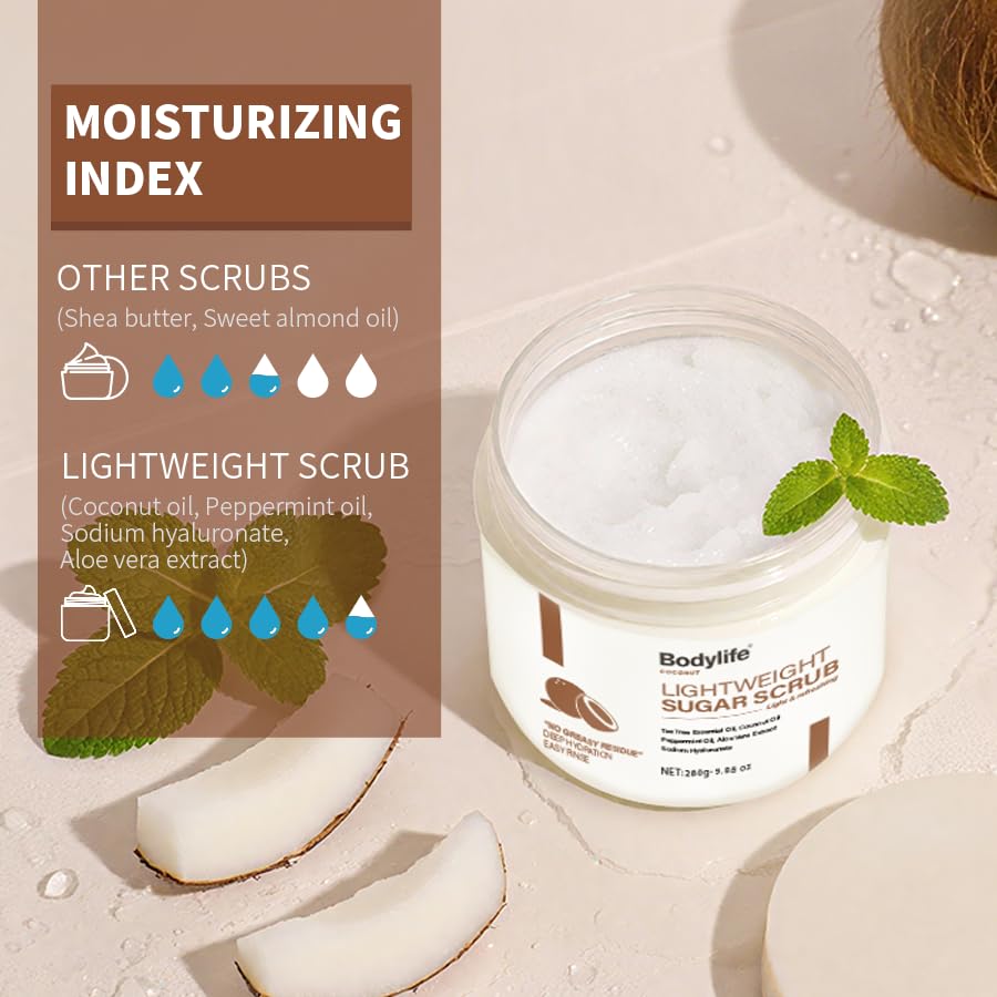 Bodylife gommage sucre coco – soin hydratant et nourrissant pour la peau.